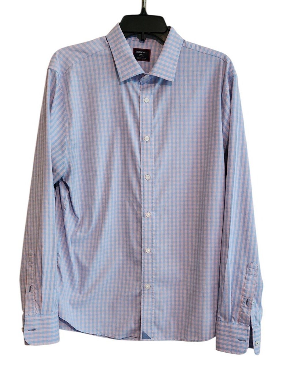 UNTUCKit Performance Blue and Pink Check Dress Shirt